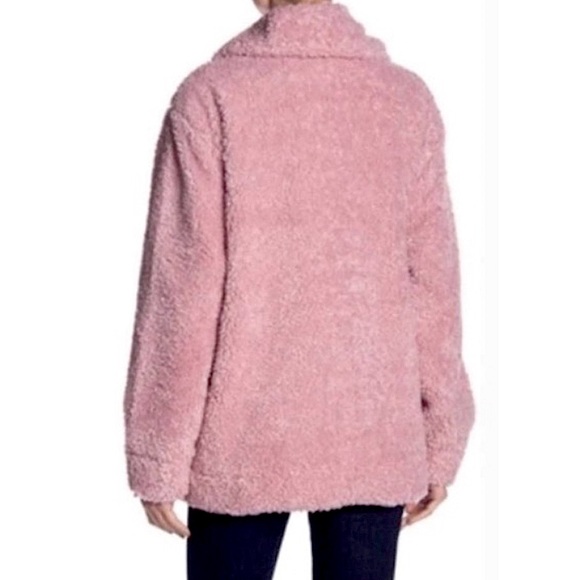 Steve Madden Sherpa Teddy Faux Fur Coat Jacket, Pink - Size M - Picture 2 of 8